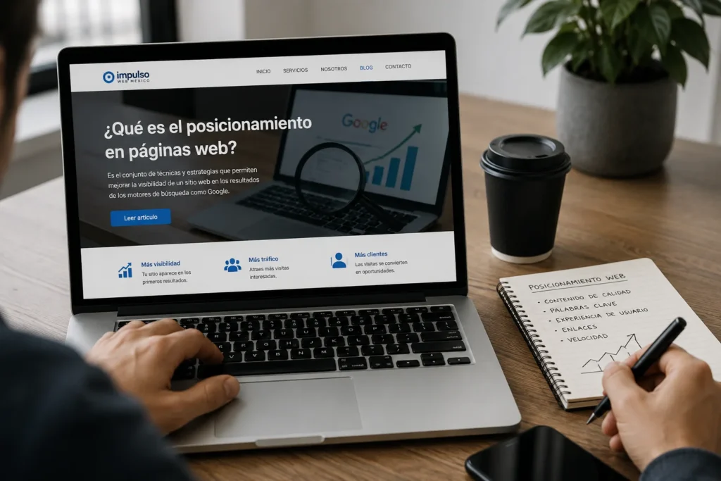 Imagen para mostrar qué es el posicionamiento en páginas web