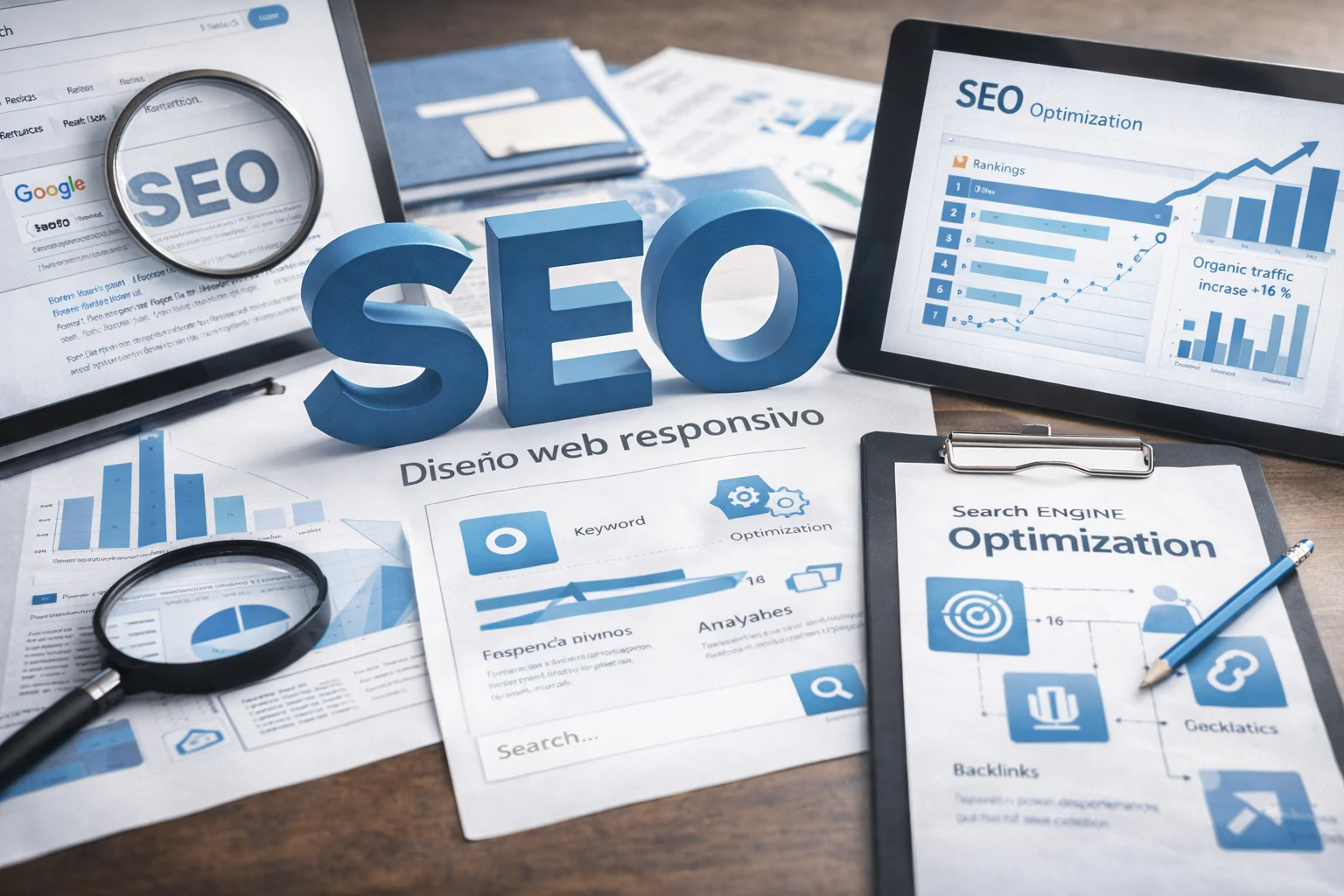 Ilustración para diseño de páginas web profesionales con SEO
