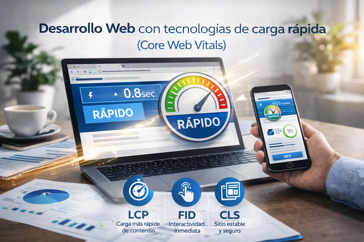 ilustración para diseño de páginas web profesionales con core web vitals