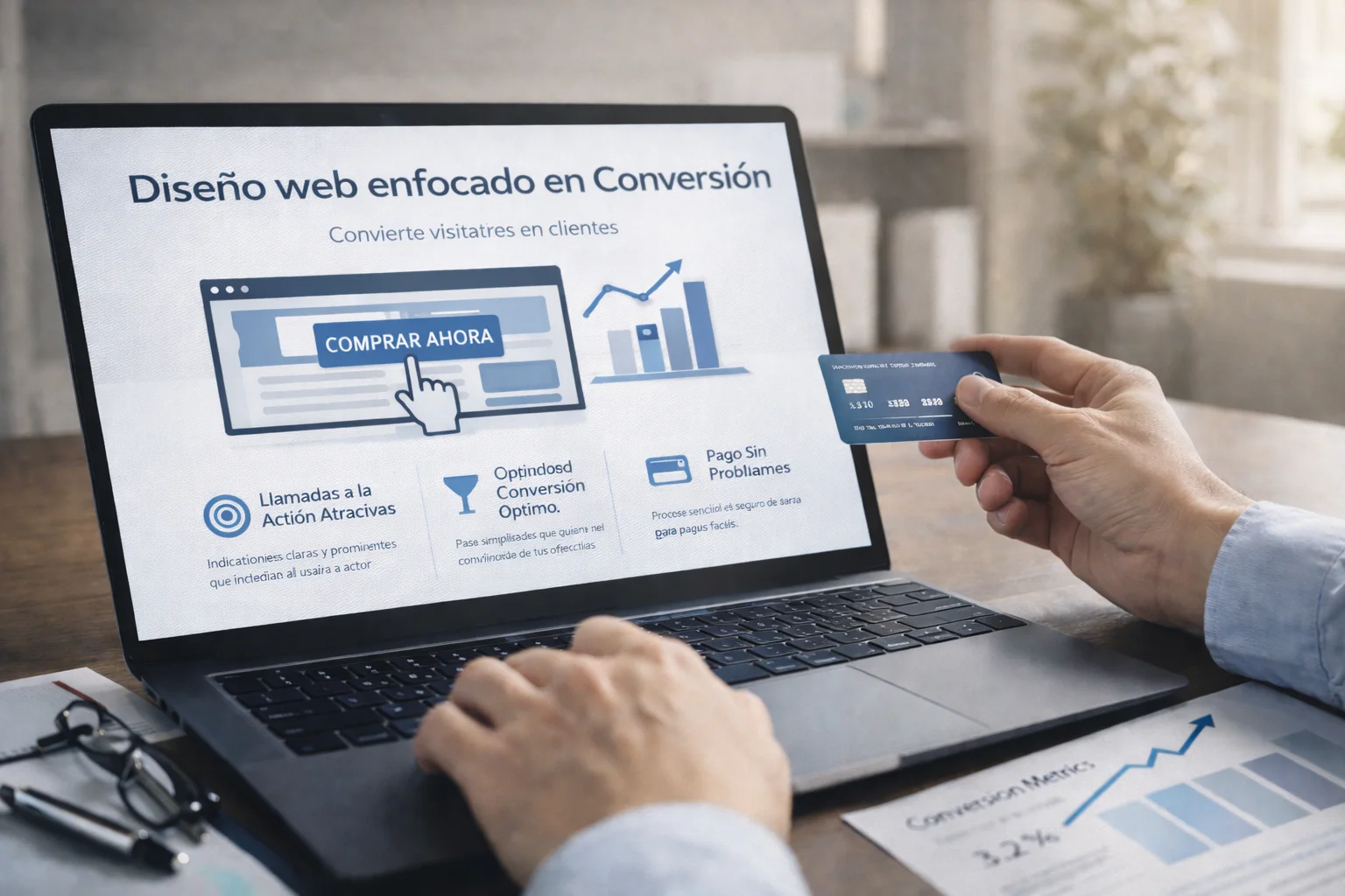 Diseño web para conversión Imagen para ilustrar el diseño y desarrollo web para conversión