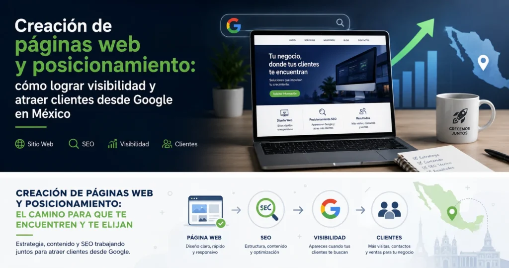 Imagen para ilustrar el proceso de Creación de páginas web y posicionamiento