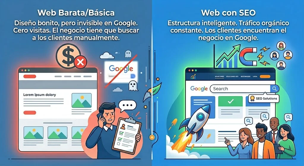 Imagen para mostrar las ventajas de una página web optimizada para buscadores