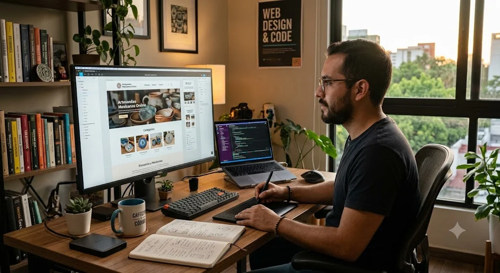 Imagen fotorealista para mostrar ¿qué hace un diseñador web en México?