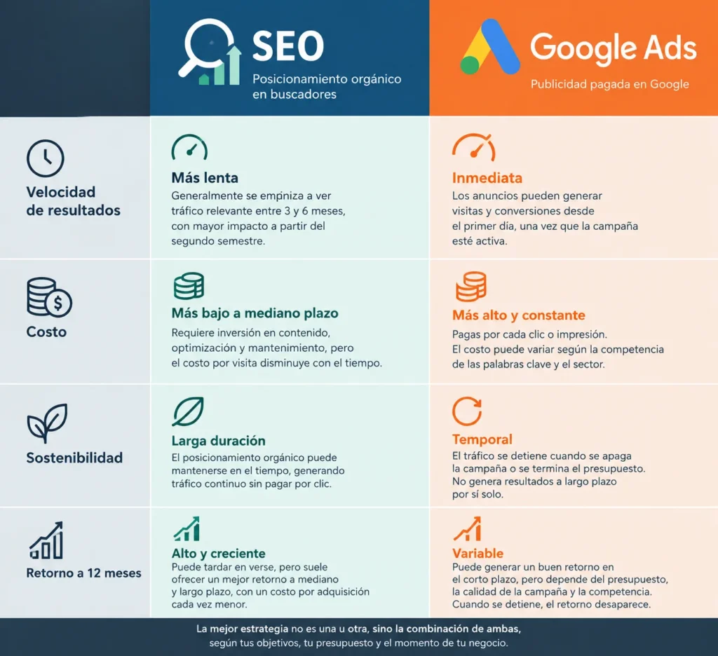 SEO vs Google ads 1 Infografía acerca de seo vs google ads