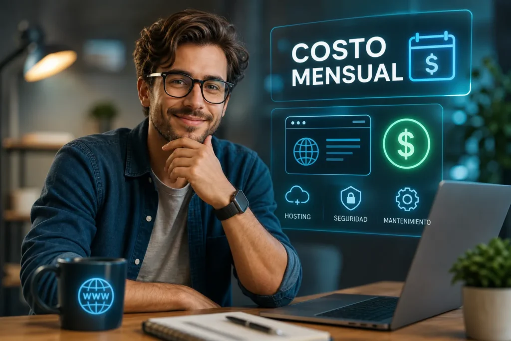 ¿Cuánto cuesta mantener una página web al mes? Imagen de un empresario analizando para mostrar ¿cuánto cuesta mantener una página web al mes?